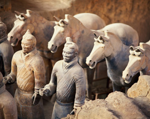THE TERRACOTTA WARRIORS UNEARTHED IN THE MAUSOLEUM OF THE FIRST QIN EMPEROR